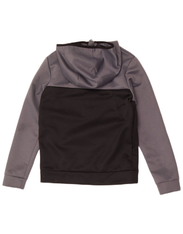 The North Face Boys Zip Neck Hoodie Jumper 14-15 Years XL Grey Colourblock