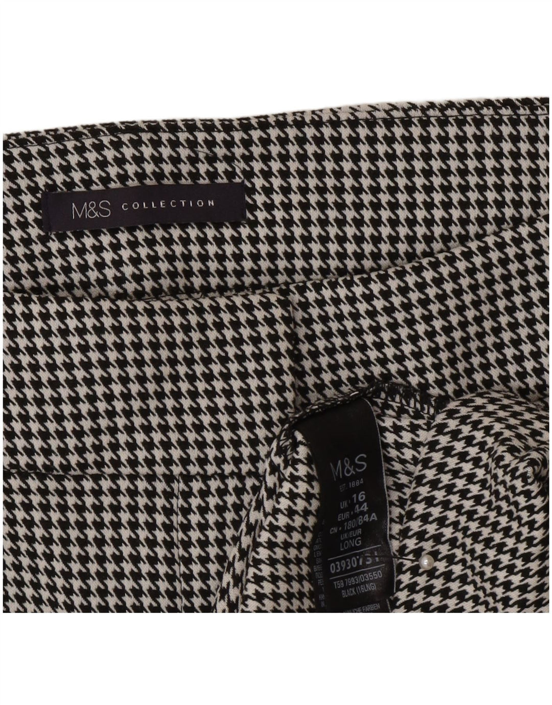 Marks & Spencer Γυναικεία Pencil Φούστα UK 16 Large W32 Grey Houndstooth