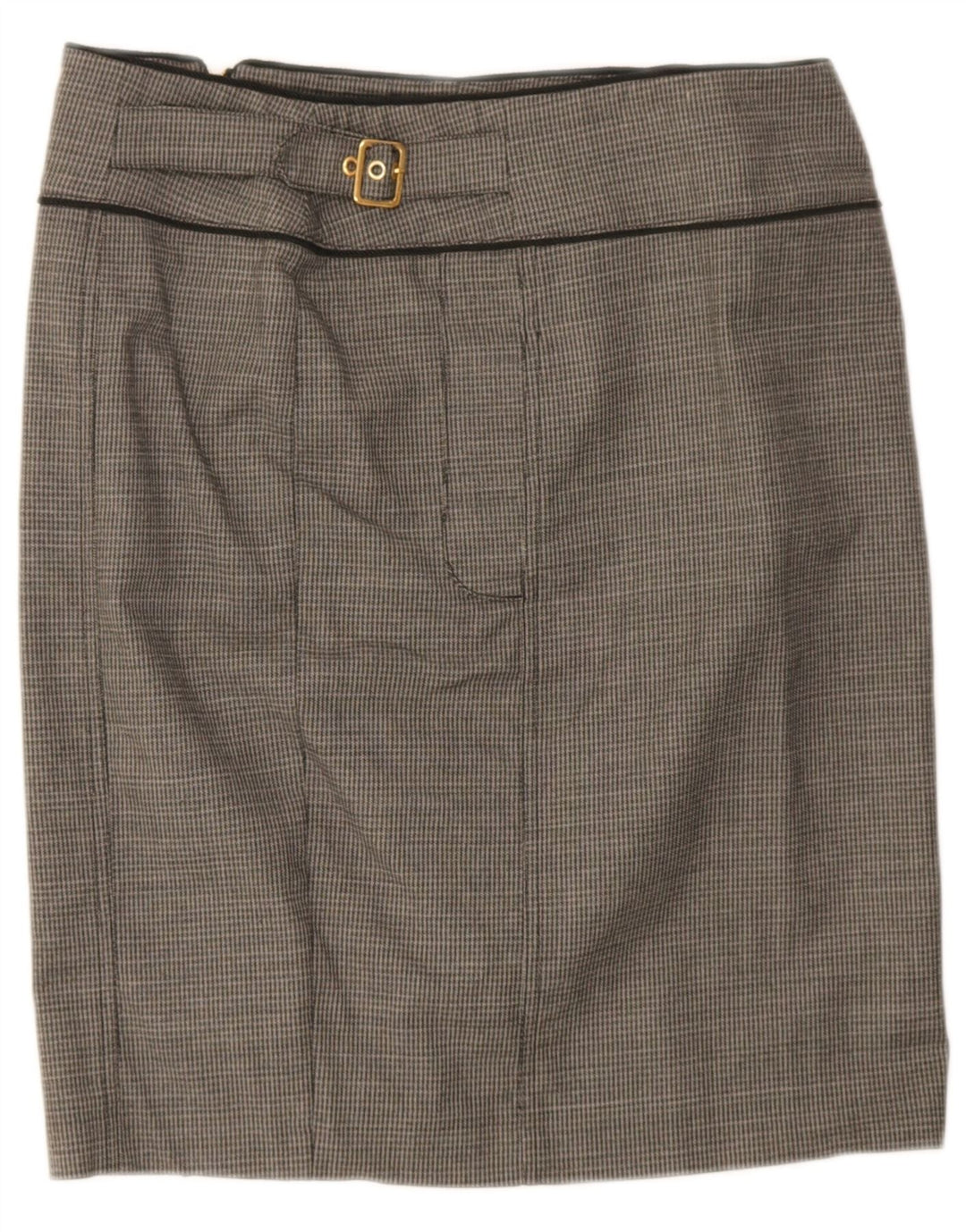 Max & Co. Γυναικεία ίσια φούστα UK 12 Medium W32 Γκρι βαμβακερό Houndstooth
