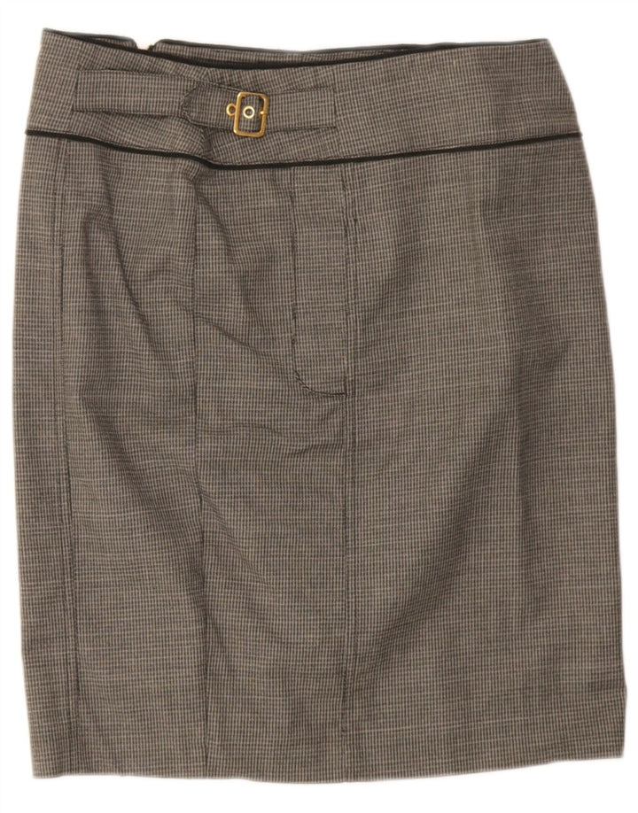 Max & Co. Γυναικεία ίσια φούστα UK 12 Medium W32 Γκρι βαμβακερό Houndstooth