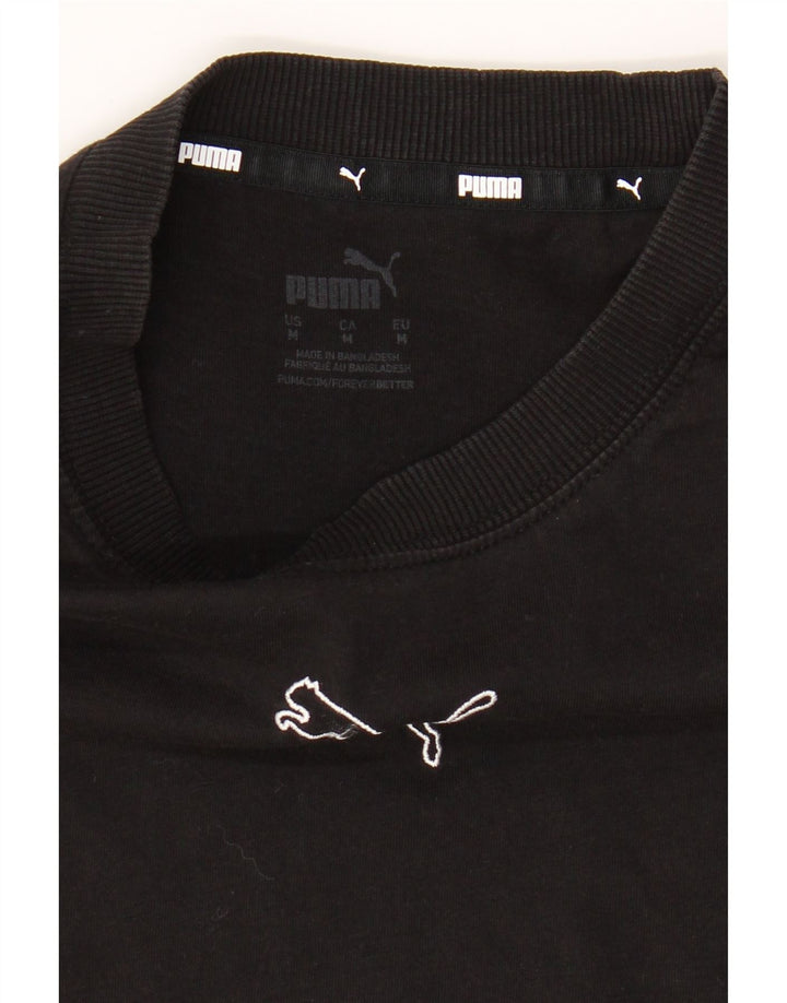 PUMA Womens Crop T-Shirt Top UK 14 Medium Black Vintage Puma and Second-Hand Puma from Messina Hembry 