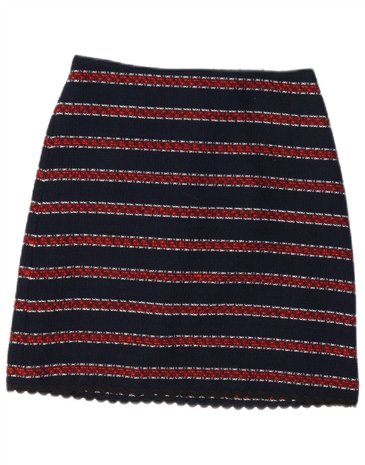 WAREHOUSE Γυναικεία μίνι φούστα UK 8 Small W26 Navy Blue ριγέ πολυεστέρας