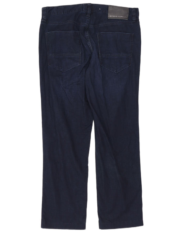 CERRUTI 1881 Mens Straight Jeans W32 L27 Navy Blue Cotton