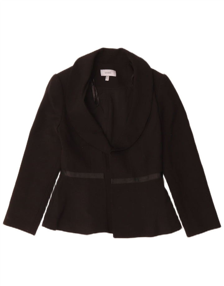 Coast Womens Open Blazer Jacket UK 8 Small Black Polyester