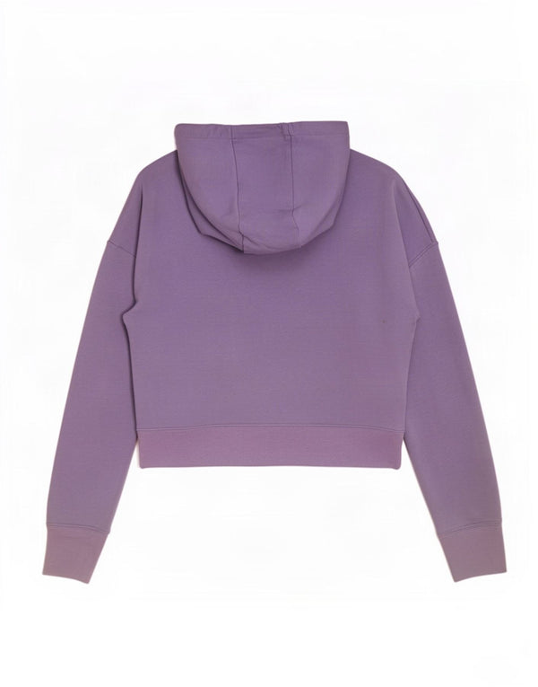 Nike Girls Crop Graphic Hoodie Jumper 12-13 Years Large Purple