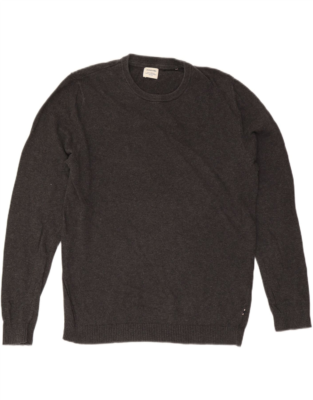 Jack & Jones Ανδρικό πουλόβερ με λαιμόκοψη μεσαίου γκρι βαμβακερό