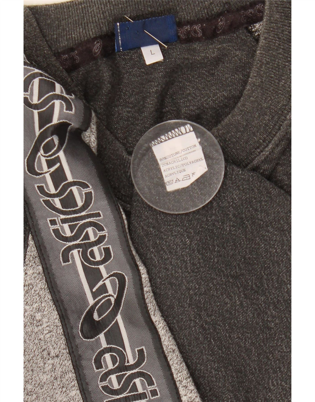 Ανδρικό γραφικό μπλουζάκι Asics Top μεγάλο γκρι βαμβακερό