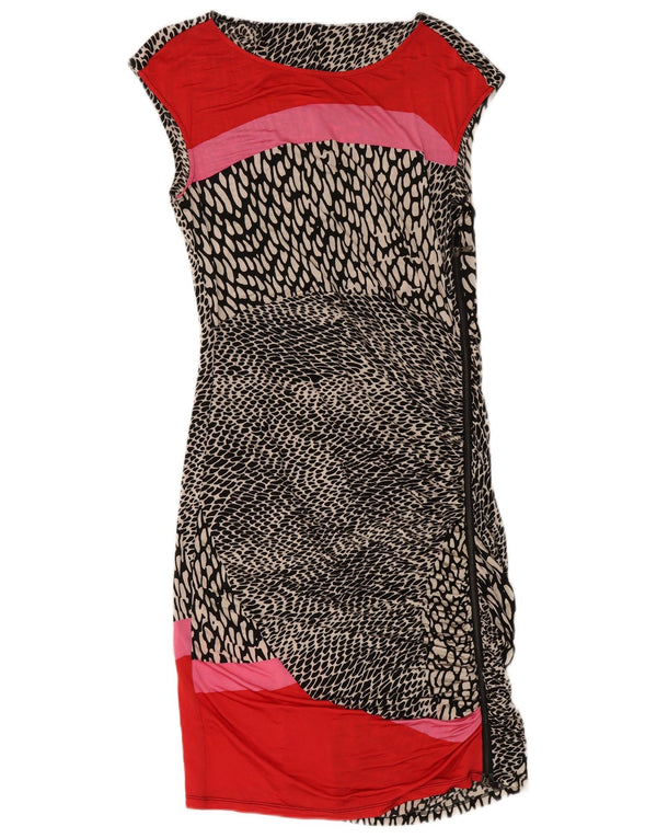 Γυναικείο αμάνικο φόρεμα Marella UK 18 XL Μαύρο Animal Print Viscose