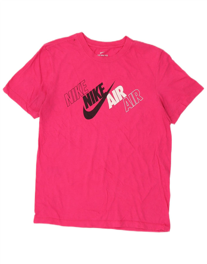 Ανδρικό γραφικό μπλουζάκι Nike, μικρό ροζ βαμβακερό