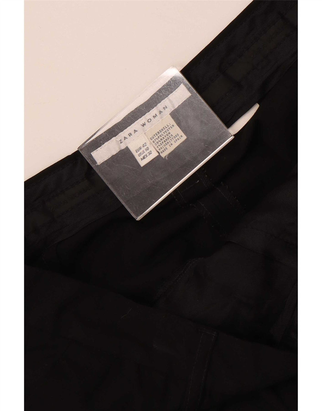Zara Γυναικείο ίσιο παντελόνι casual μεγάλο W32 L33 μαύρο πολυεστέρα