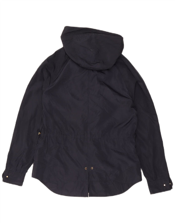 Zara Γυναικείο μπουφάν βροχής με κουκούλα UK 6 XS Navy Blue Polyester