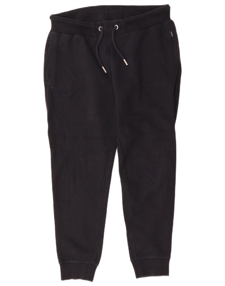 Superdry γυναικεία αθλητική φόρμα παντελόνι Joggers UK 16 Large Navy Blue Polyester