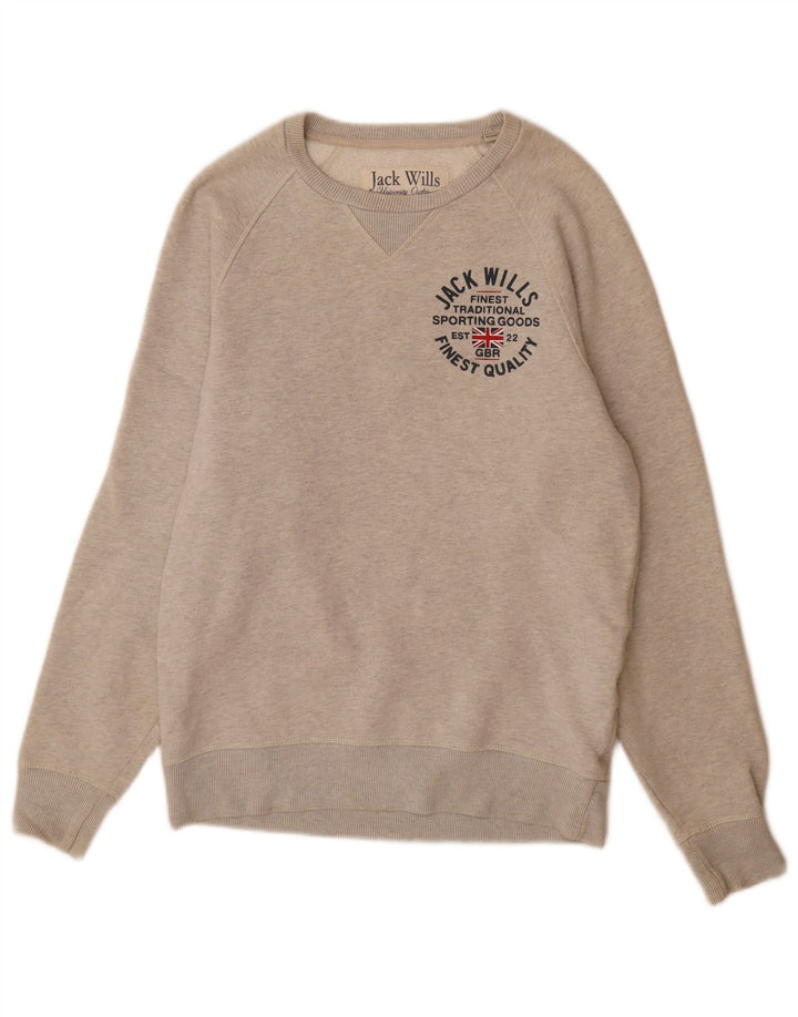 Ανδρικό γραφικό φούτερ Jack Wills, βαμβακερό μικρό γκρι