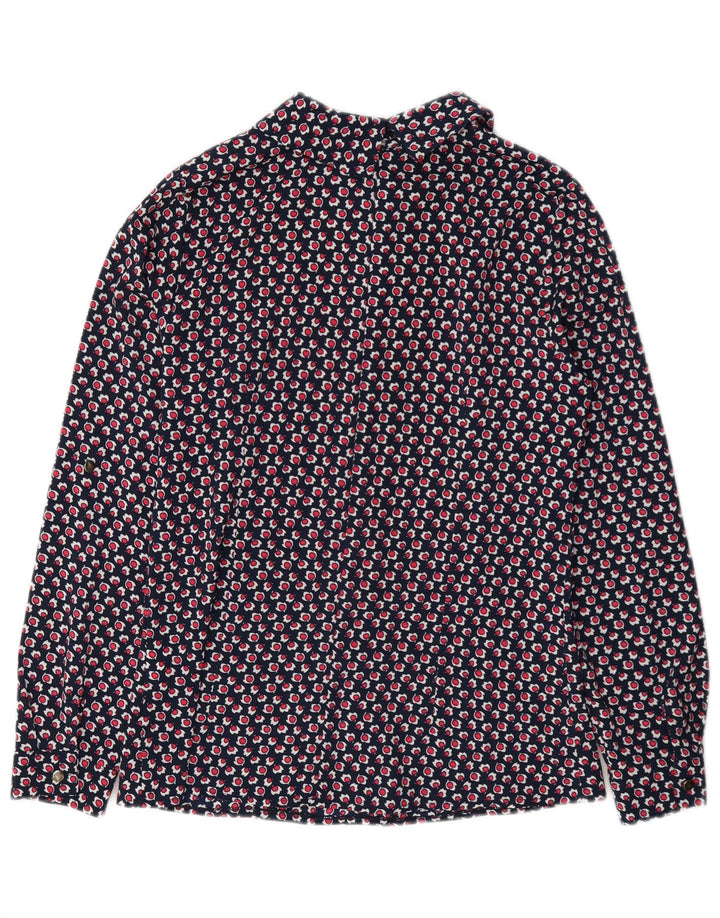 Vintage Γυναικεία Abstract Pattern Μπλούζα Top IT 40 Small Navy Blue