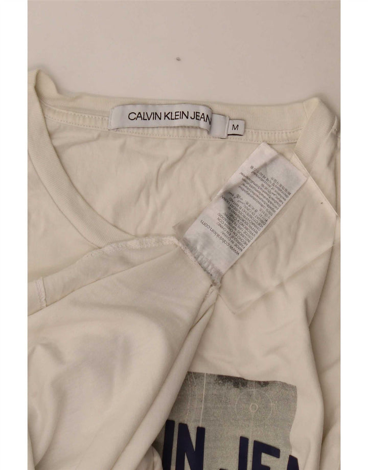 Ανδρικό γραφικό μπλουζάκι Calvin Klein Jeans Τοπ μεσαίο λευκό βαμβακερό
