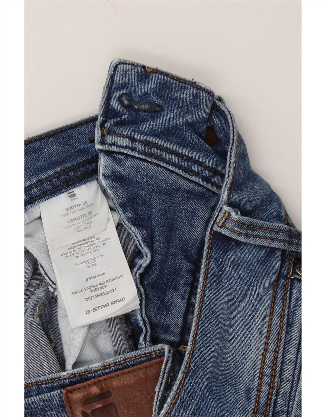 G-STAR Womens Midge Straight Jeans W26 L32 Blue Cotton Vintage G-Star and Second-Hand G-Star from Messina Hembry 