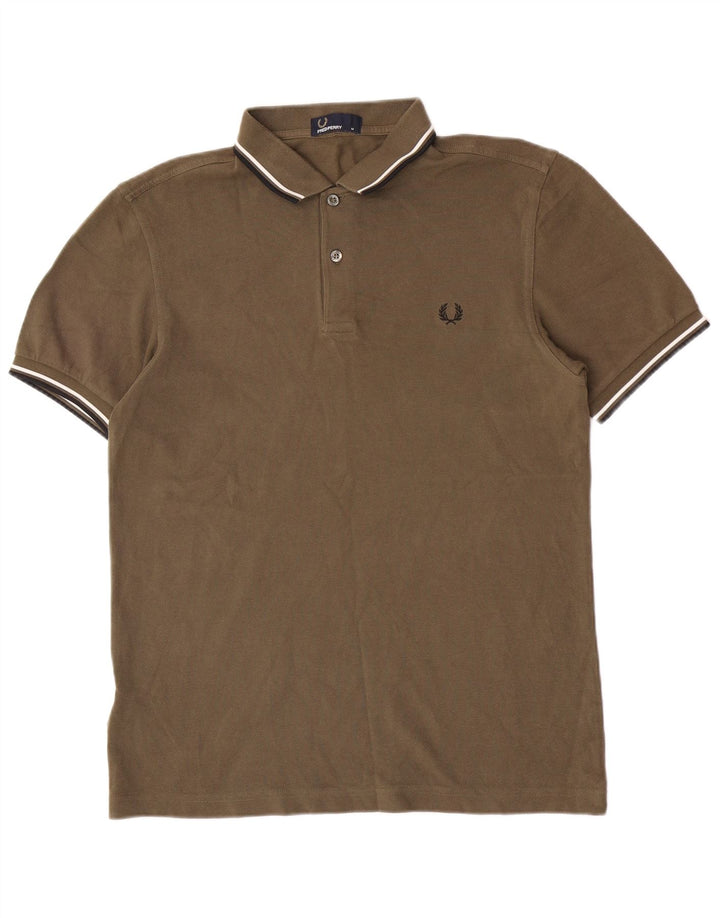 Fred Perry Ανδρικό πουκάμισο πόλο από μεσαίο χακί βαμβακερό
