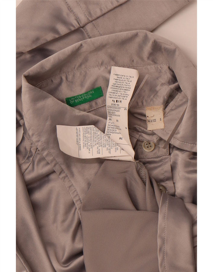 Γυναικείο πουκάμισο BENETTON Μπλούζα UK 10 Small Grey Polyester