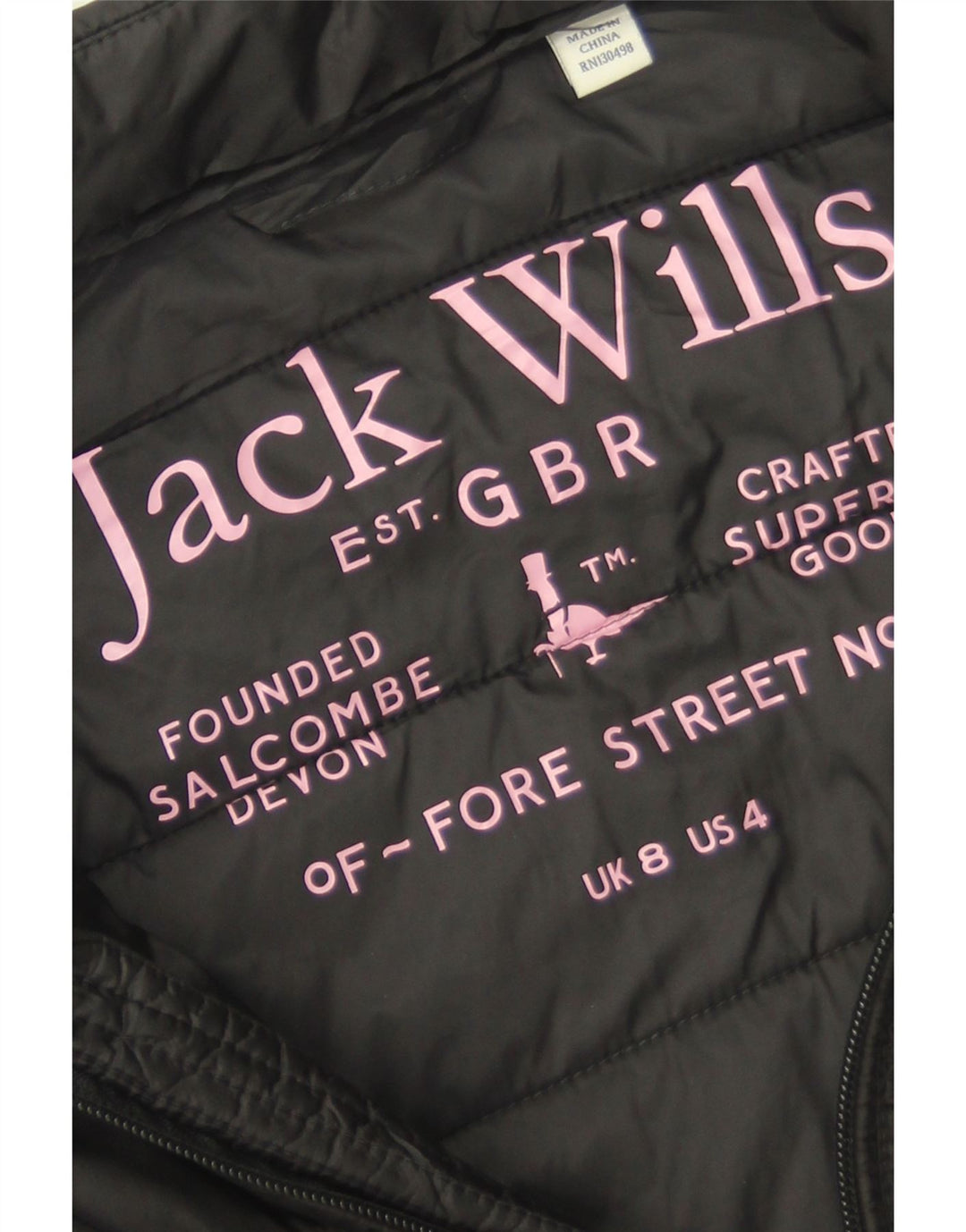 Jack Wills Γυναικείο μπουφάν UK 8 Small Black Polyamide