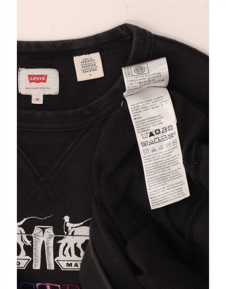 Ανδρικό γραφικό φούτερ Levi's, μεσαίο μαύρο βαμβακερό