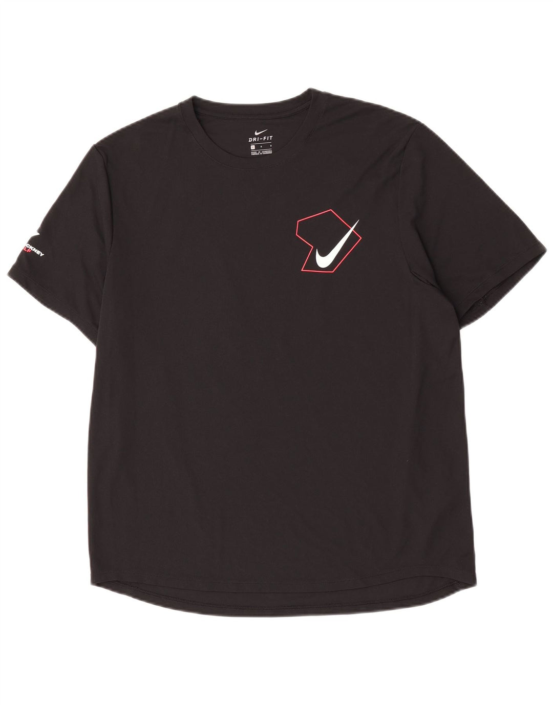 Ανδρικό γραφικό μπλουζάκι Nike Dri Fit, μαύρο πολυεστέρα