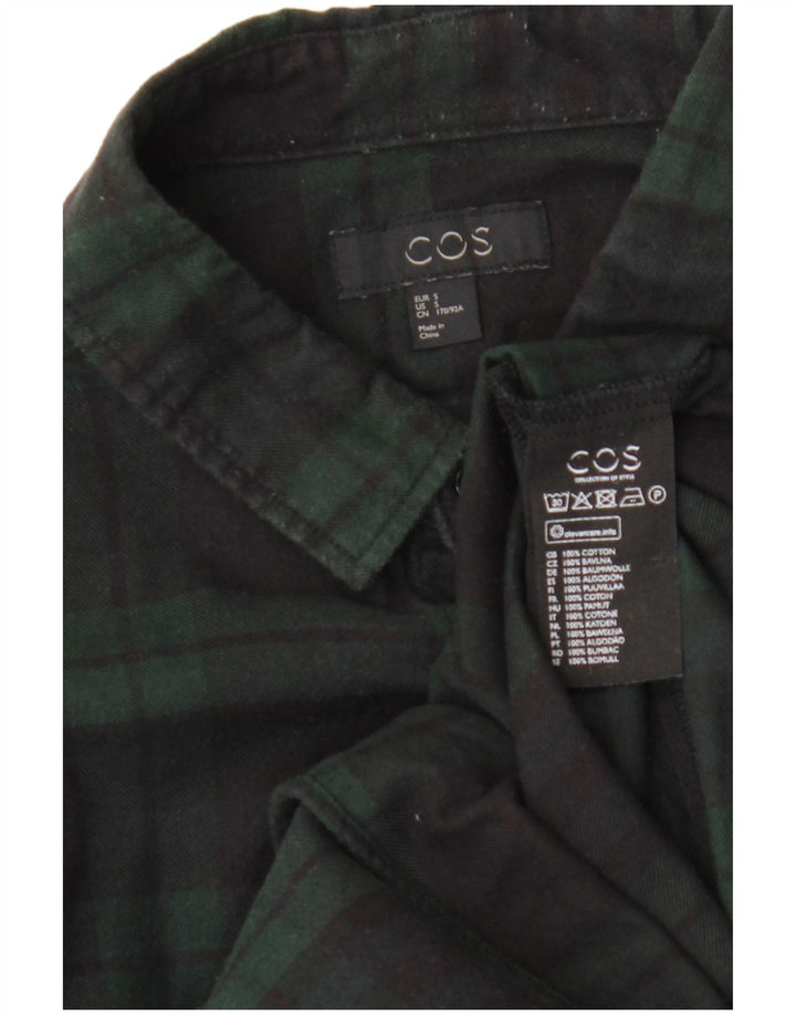 Ανδρικό πουκάμισο Cos Flannel Μικρό πράσινο καρό βαμβακερό
