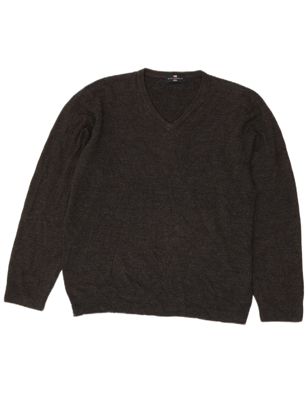 Ανδρικό πουλόβερ Marks & Spencer Blue Harbor με λαιμόκοψη με λαιμόκοψη σε μεγάλο γκρι ακρυλικό