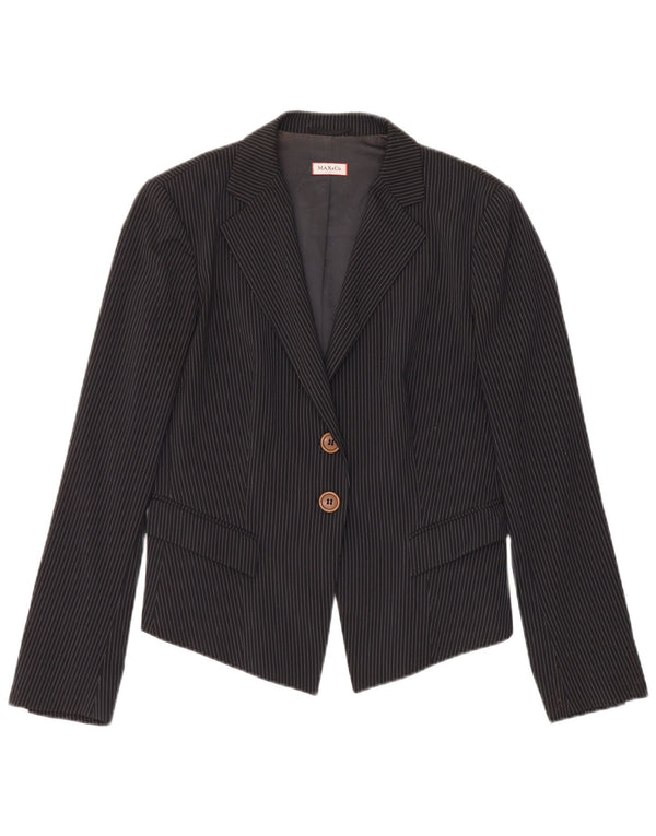 Max & Co. Γυναικείο μπουφάν blazer 2 κουμπιών UK 14 Large Black Pinstripe