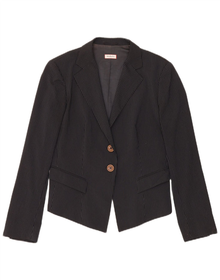 Max & Co. Γυναικείο μπουφάν blazer 2 κουμπιών UK 14 Large Black Pinstripe