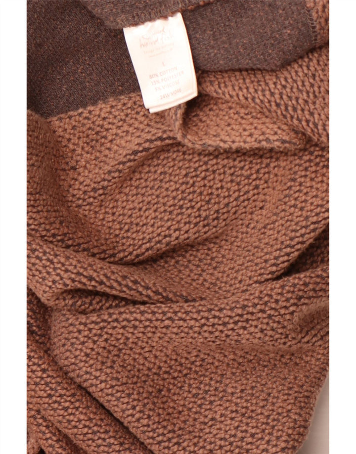 Ανδρικό πουλόβερ με κουκούλα με φερμουάρ WEIRD FISH Μεγάλο καφέ βαμβακερό