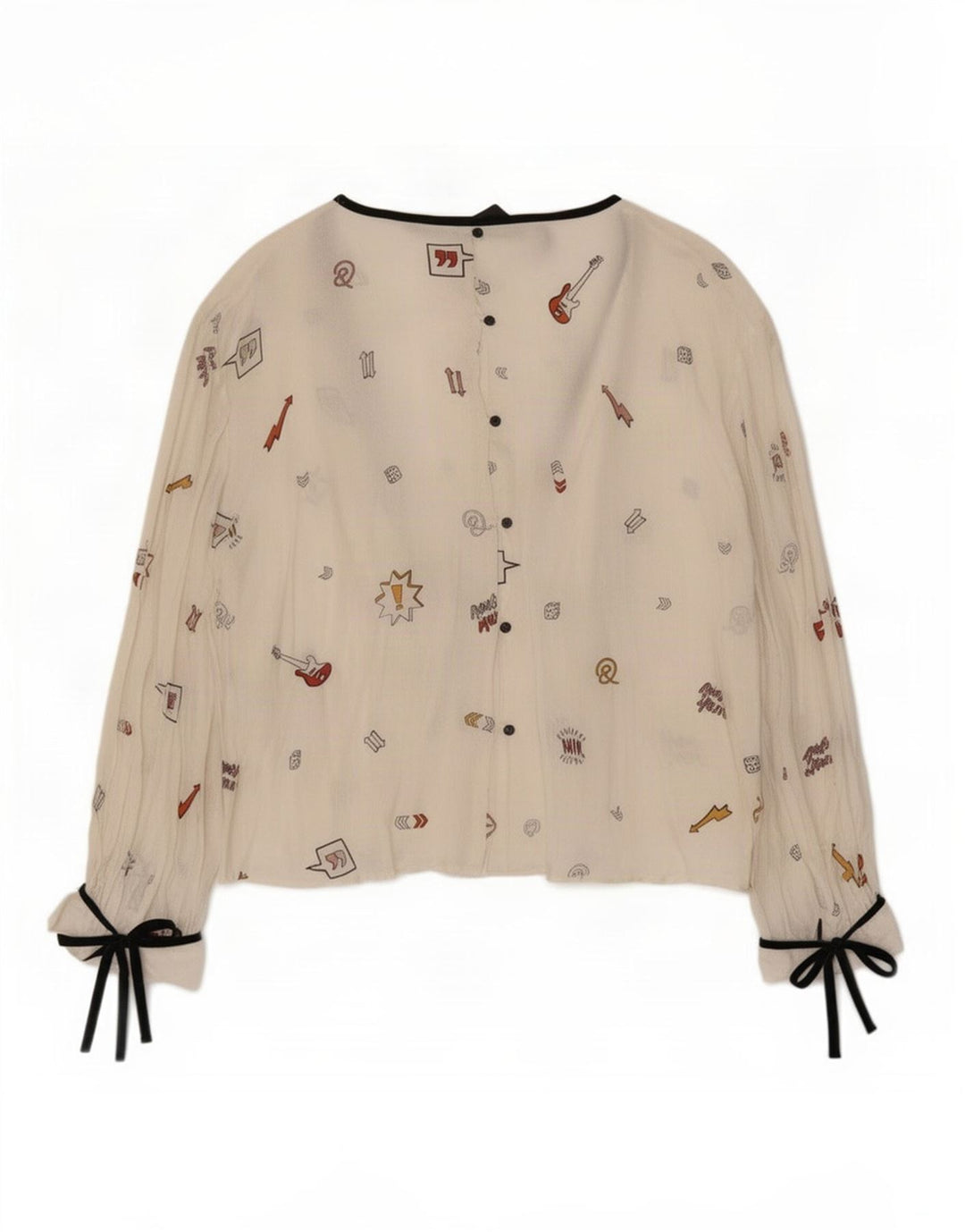 Μπλούζα Zara Γυναικεία Trafaluc Abstract Pattern Top UK 12 Medium White