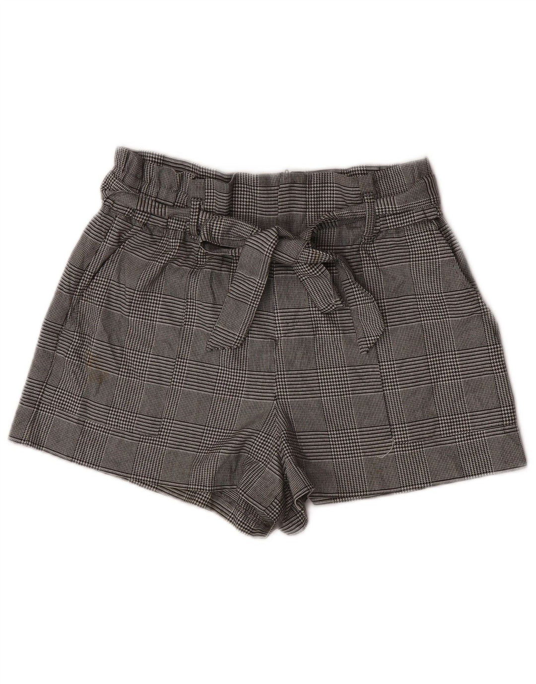 Zara Γυναικείο Ψηλόμεσο Σορτς Chino Μεγάλο W30 Γκρι Πολυεστέρας Houndstooth
