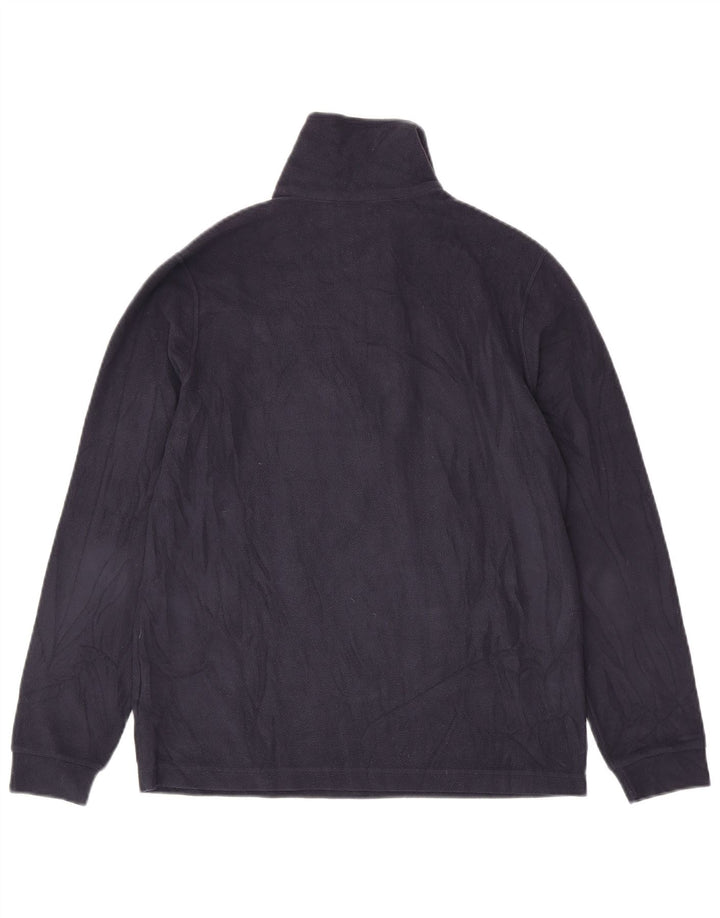 CHAMPION Mens Zip Neck Fleece Jumper Small Navy Blue Polyester