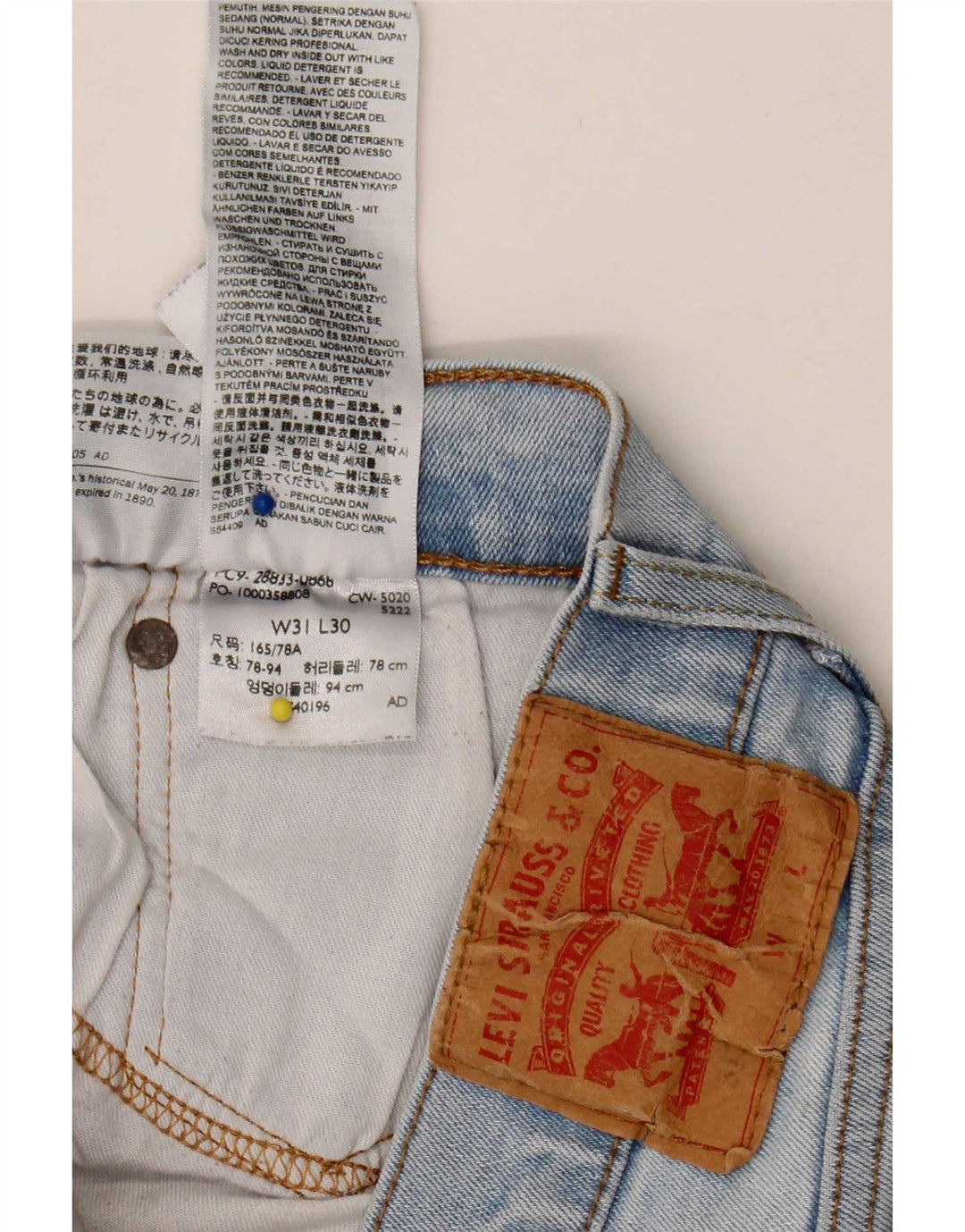 Levi's Mens 511 Slim Jeans W31 L30 Blue Cotton