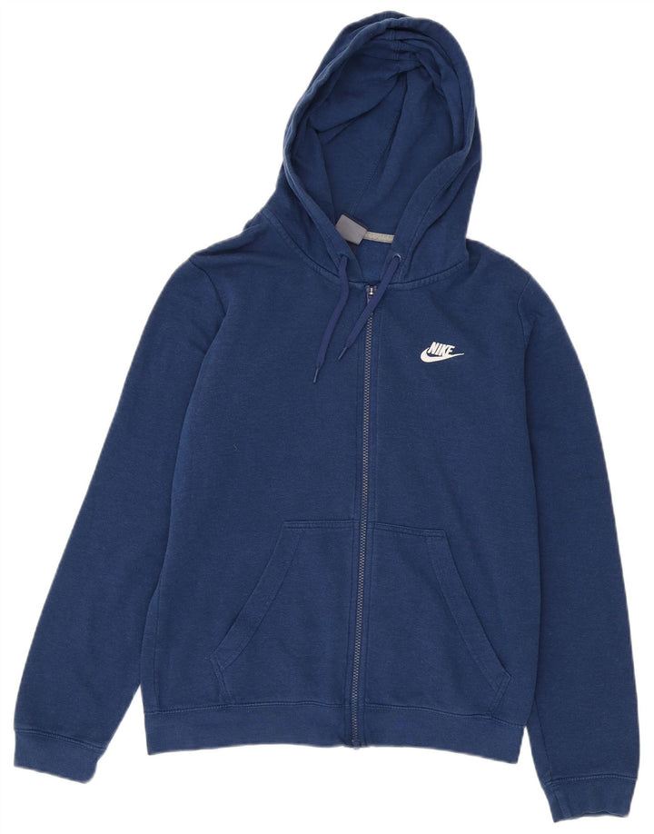 Γυναικείο πουλόβερ Nike με φερμουάρ UK 14 μεσαίο μπλε βαμβακερό