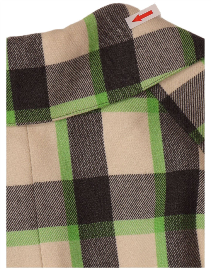 Vintage Γυναικείο Πανωφόρι UK 12 Μεσαίο Πολύχρωμο Check New Wool