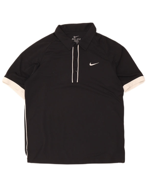 Ανδρικό μπλουζάκι πόλο Nike Dri Fit UK 38/40 μεσαίο μαύρο χρώμα πολυεστέρα