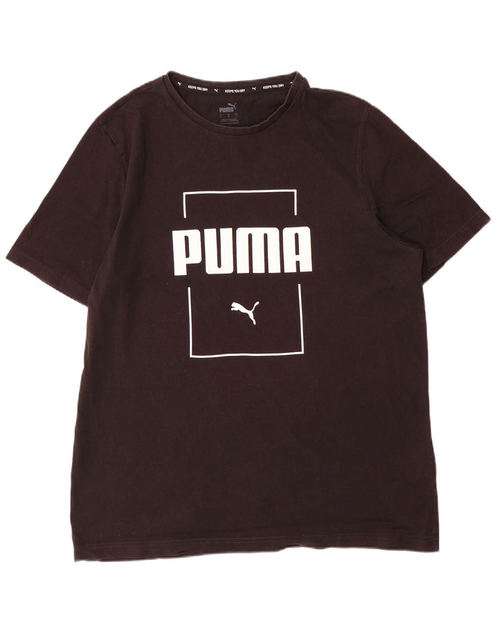 Ανδρικό γραφικό μπλουζάκι Puma, μεγάλο μαύρο βαμβακερό