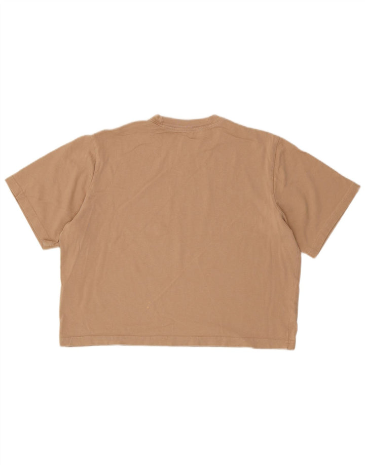 Γυναικείο μπλουζάκι Nike Crop τοπ UK 14 μεσαίο μπεζ βαμβακερό