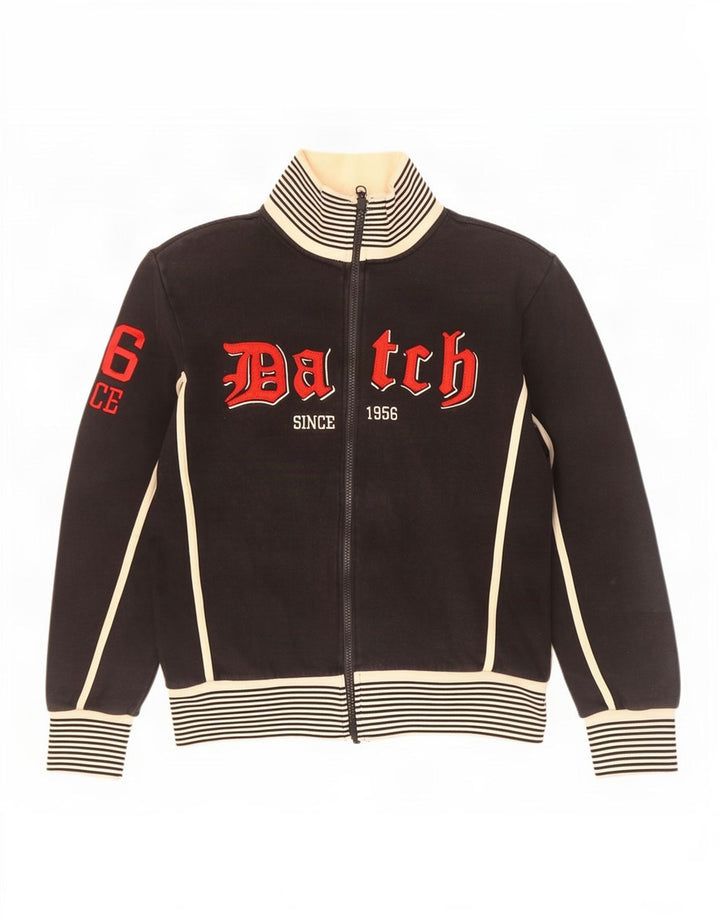 Ανδρική φόρμα γραφικής φόρμας Datch Top Jacket μεσαίο μαύρο χρώμα, βαμβακερό