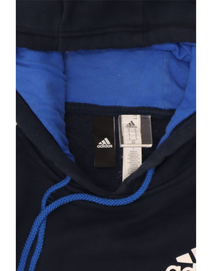 Adidas Ανδρικό φούτερ με κουκούλα, μεσαίο μπλε βαμβακερό
