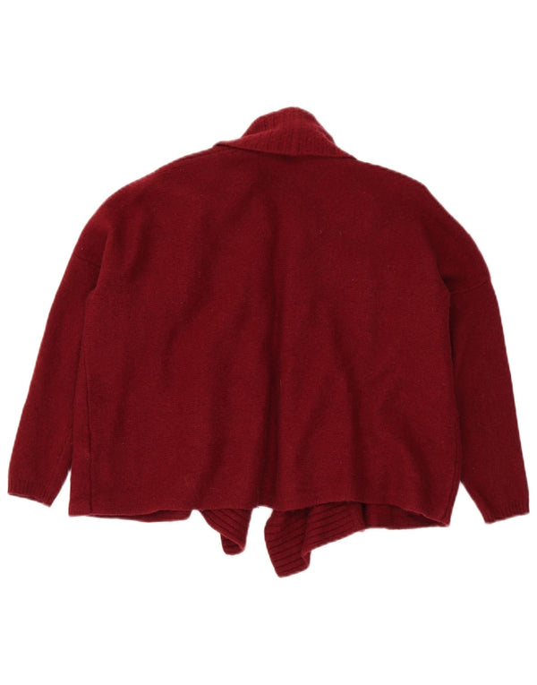 Massimo Dutti Γυναικείο πουλόβερ ζακέτα με μανίκια 3/4 UK 14 Medium Burgundy
