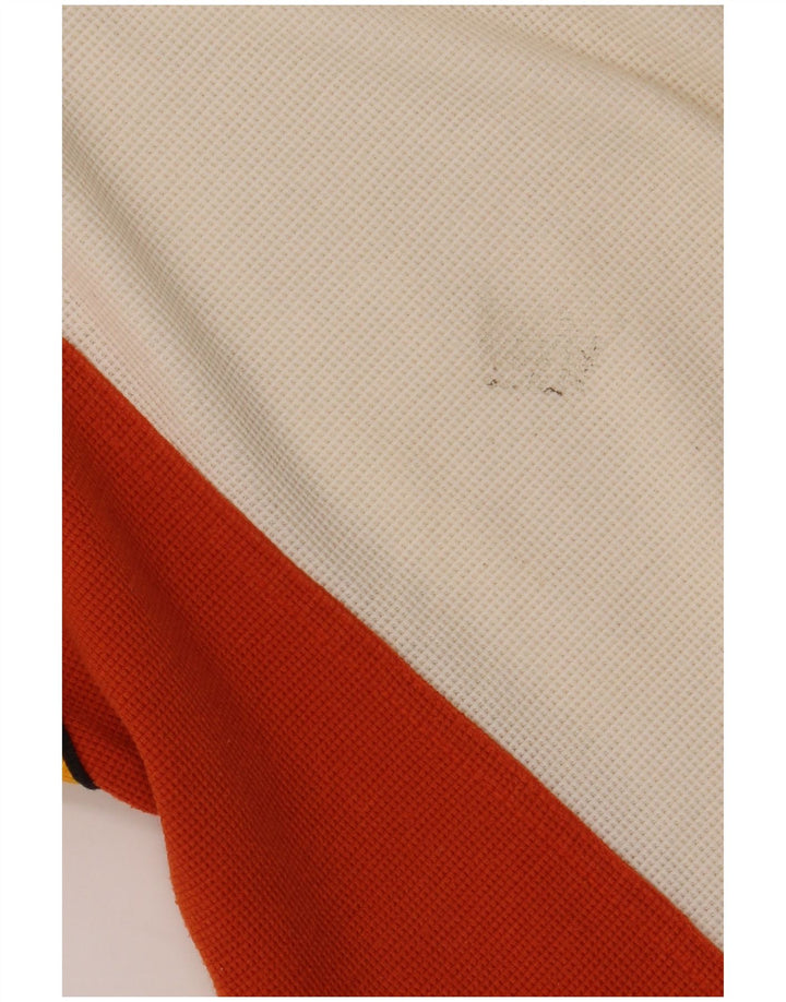 Ανδρικό μπλουζάκι πόλο LOTTO UK 36/38 Small White Colorblock Polyester