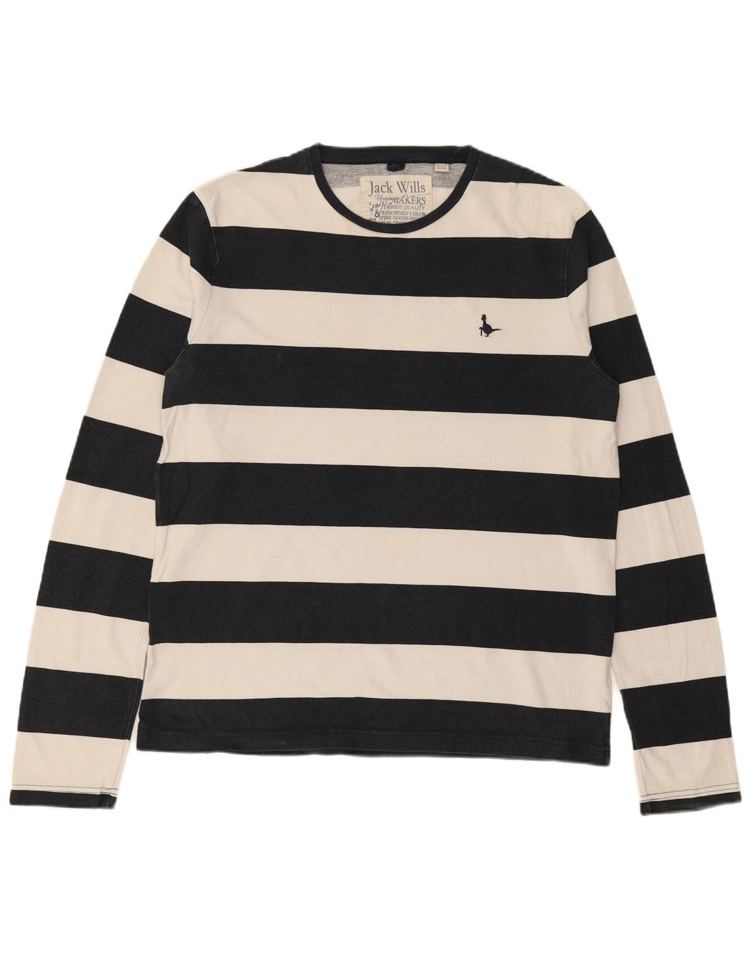 JACK WILLS Ανδρικό μακρυμάνικο μπλουζάκι, μεσαίο μπλε ναυτικό, βαμβακερό ριγέ