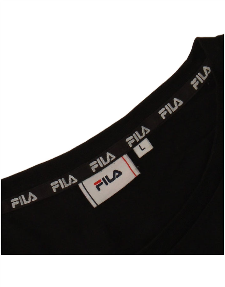 Ανδρικό γραφικό μπλουζάκι FILA Top Large Μαύρο