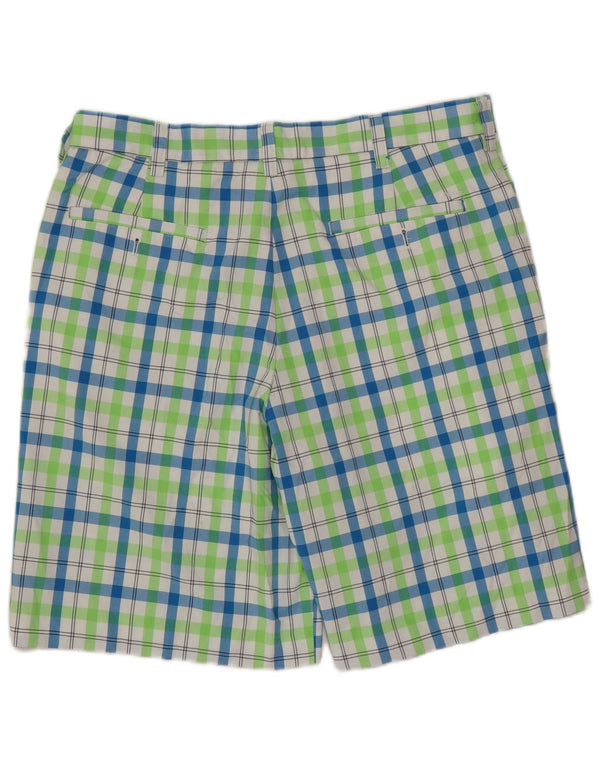 IZOD Mens Golf Chino Shorts W34 Large Multicoloured Check Polyester