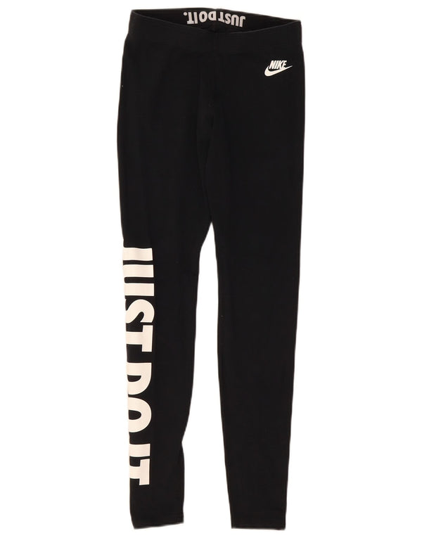 Γυναικεία γραφικά κολάν Nike UK 8 Μικρό μαύρο βαμβακερό