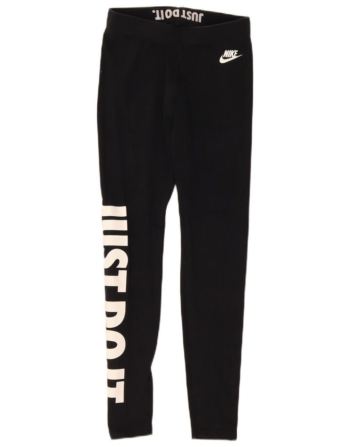 Γυναικεία γραφικά κολάν Nike UK 8 Μικρό μαύρο βαμβακερό