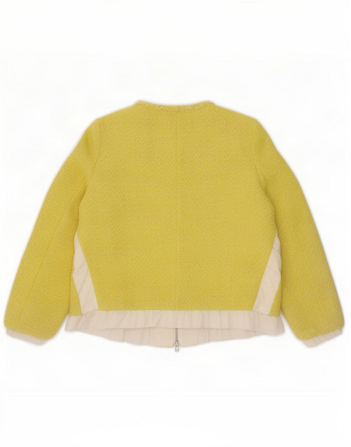 Zara Γυναικείο μπουφάν σακάκι με φερμουάρ UK 14 Medium Yellow Colourblock