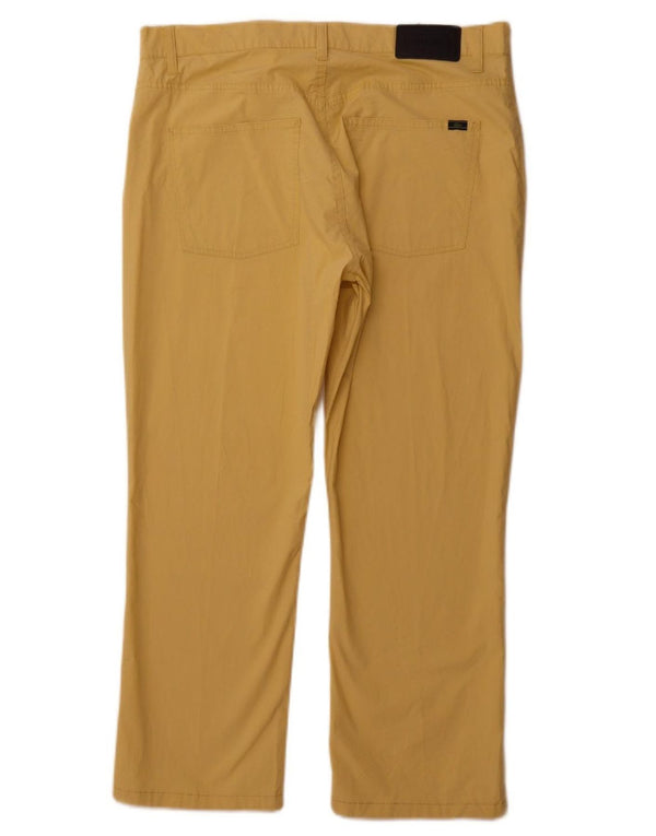 LACOSTE Mens Straight Cropped Trousers W36 L26 Yellow Cotton